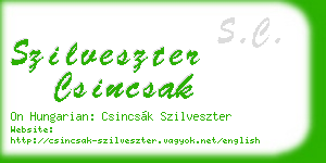 szilveszter csincsak business card