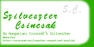 szilveszter csincsak business card